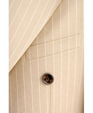 Abito uomo doppiopetto gessato beige - Boris - Abiti uomo eleganti - Gogolfun.it