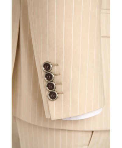 Abito uomo doppiopetto gessato beige - Boris - Abiti uomo eleganti - Gogolfun.it