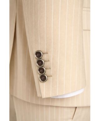 Abito uomo doppiopetto gessato beige - Boris