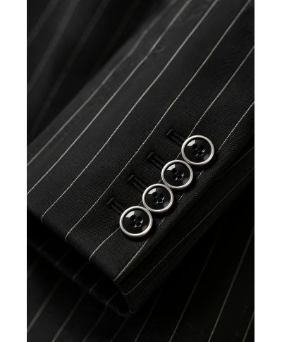 Abito doppiopetto nero gessato - Boris - Abiti uomo eleganti - Gogolfun.it