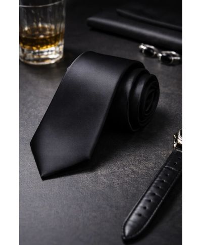 Cravatta nera in raso - Accessori uomo online - Gogolfun.it