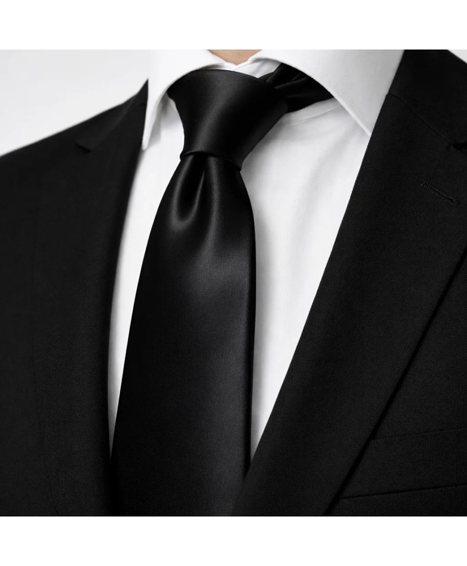 Cravatta nera in raso - Accessori uomo online - Gogolfun.it