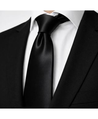 Cravatta nera in raso - Accessori uomo online - Gogolfun.it