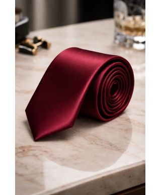 Cravatta bordeaux in raso - Accessori uomo online - Gogolfun.it