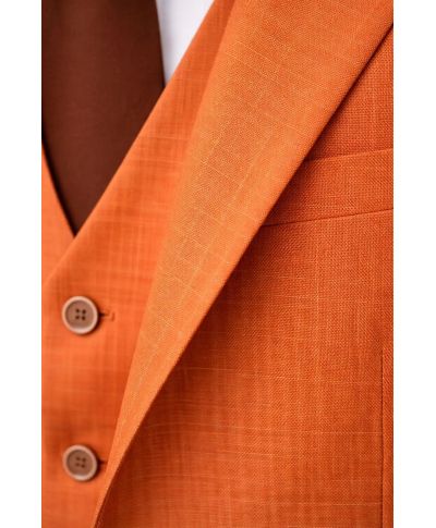 Abito uomo con gilet, colore arancio - Gilet monopetto - Gogolfun.it