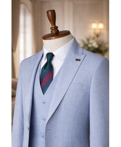 Abito uomo azzurro con gilet - Finlandia - Abiti da uomo eleganti - Gogolfun.it