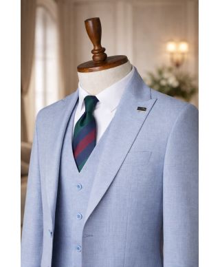 Abito uomo azzurro con gilet - Finlandia - Abiti da uomo eleganti - Gogolfun.it