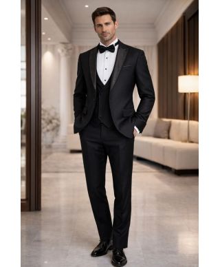 Smoking uomo nero elegante - Abiti da sposo economici - Gogolfun.it