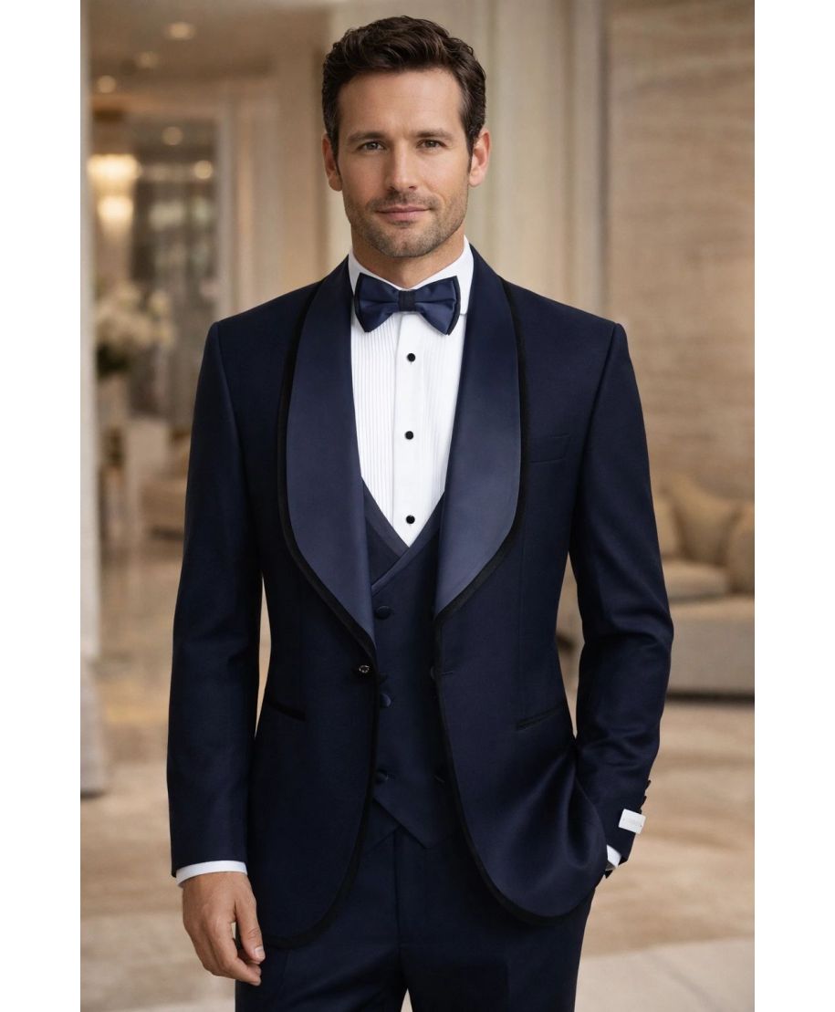 Smoking da sposo blu - Zeus - Abiti e smoking sposo economici - Gogolfun.it