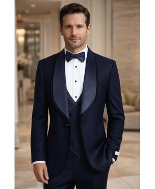 Smoking da sposo blu - Zeus - Abiti e smoking sposo economici - Gogolfun.it