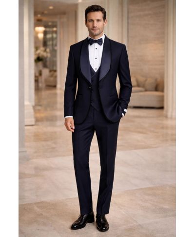 Smoking da sposo blu - Zeus - Abiti e smoking sposo economici - Gogolfun.it