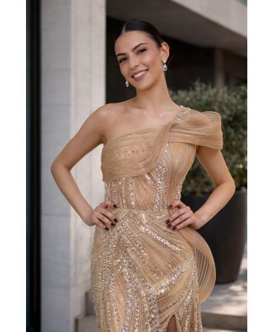 Abito da cerimonia oro - Cornelia - Abiti da diciottesimo online - Gogolfun.it