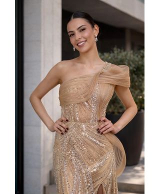 Abito da cerimonia oro - Cornelia - Abiti da diciottesimo online - Gogolfun.it