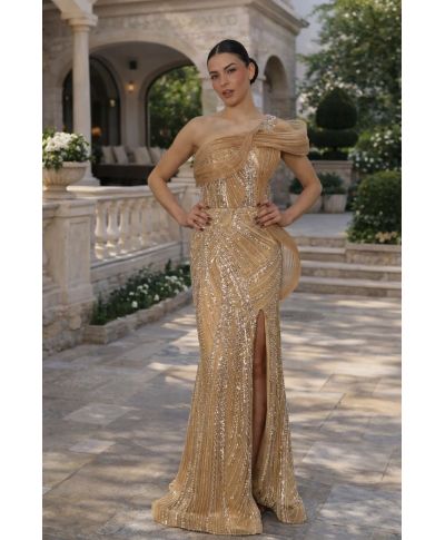Abito da cerimonia oro - Cornelia - Abiti da diciottesimo online - Gogolfun.it