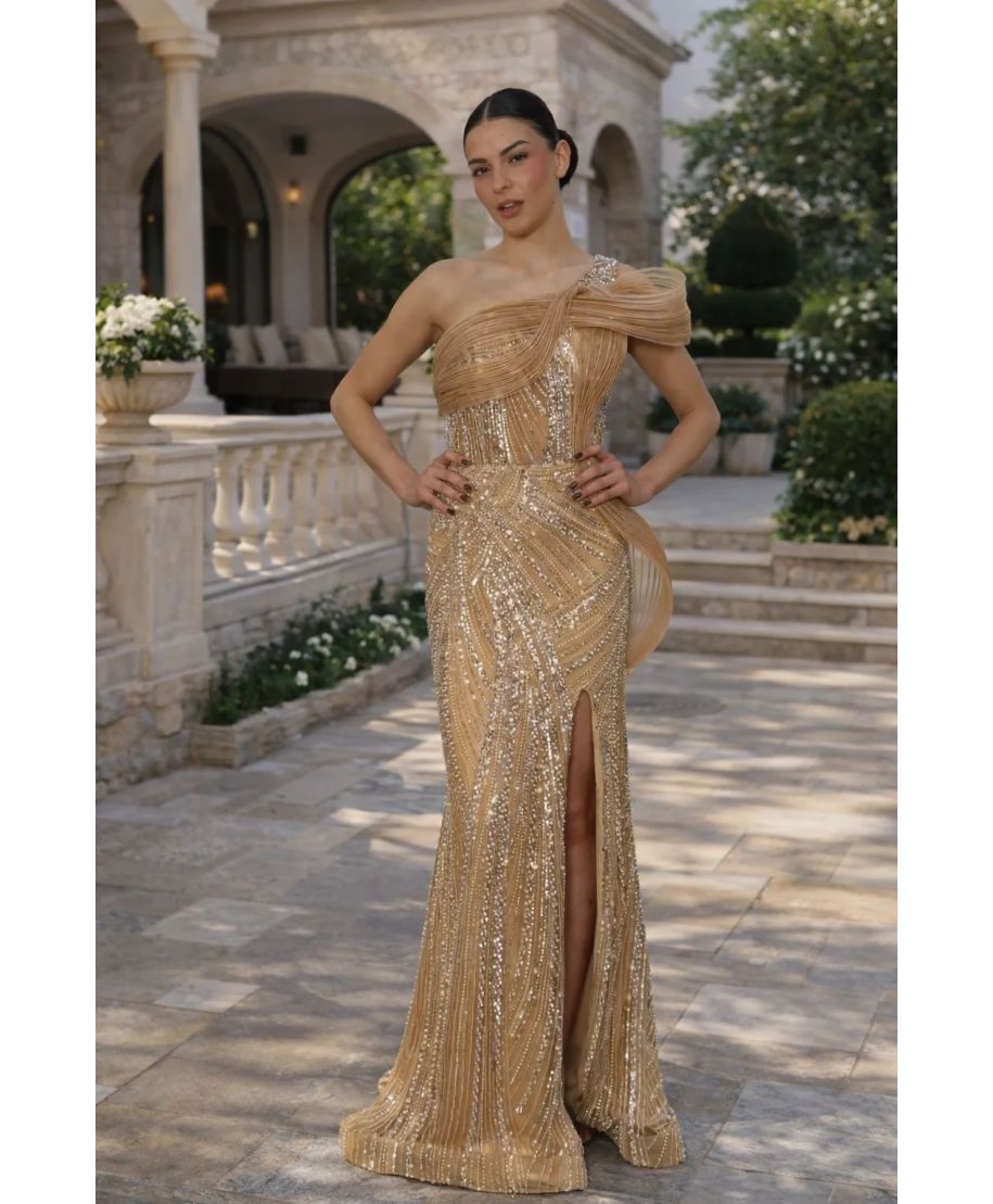 Abito da cerimonia oro - Cornelia - Abiti da diciottesimo online - Gogolfun.it