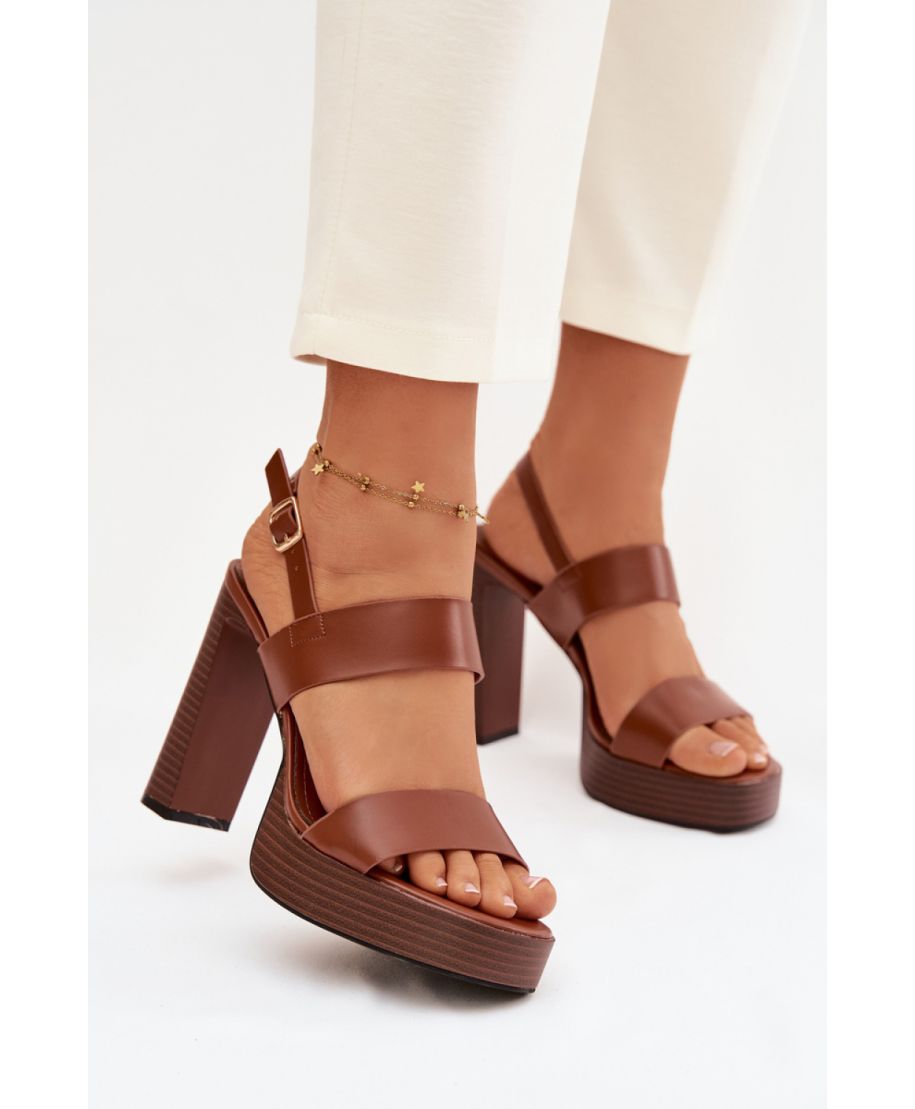 Sandali Marroni con Tacco Alto e Plateau - Modello 226114 Step in Style - gogolfun.it