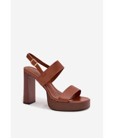 Sandali Marroni con Tacco Alto e Plateau - Modello 226114 Step in Style - gogolfun.it