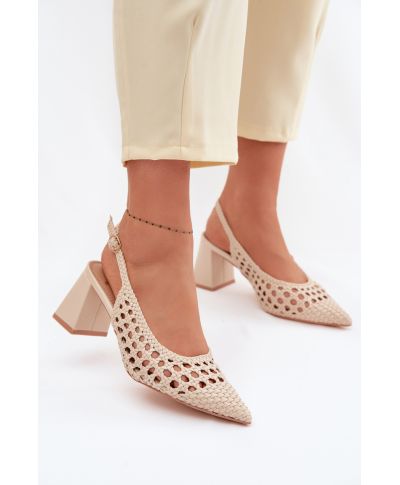 Sandali beige eleganti - Intrecciati  -Tacco 7cm - Modello 226506 Step in Style - gogolfun.it