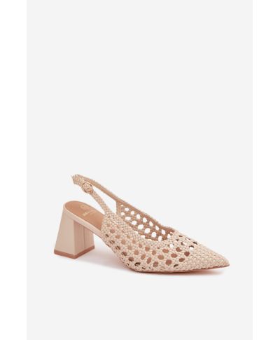 Sandali beige eleganti - Intrecciati  -Tacco 7cm - Modello 226506 Step in Style - gogolfun.it