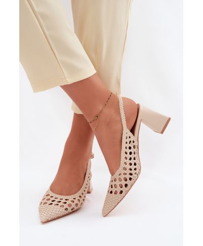 Sandali beige eleganti - Intrecciati  -Tacco 7cm - Modello 226506 Step in Style - gogolfun.it