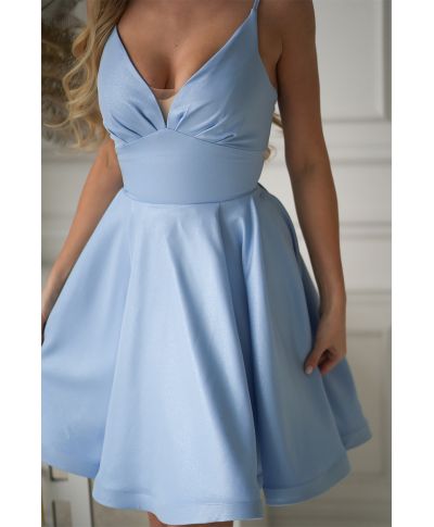 Abito azzurro - Allacciatura corsetto - Eleganza femminile - Sofia