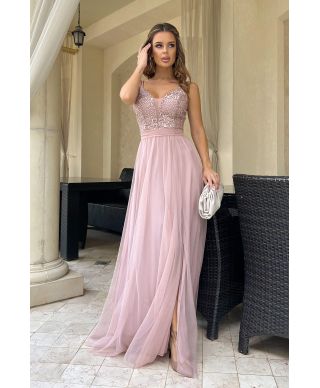 Abito da cerimonia, Lungo - Corsetto – Rosa antico