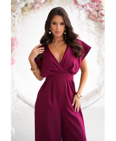 Tuta donna bordeaux con pantaloni a palazzo - Kil