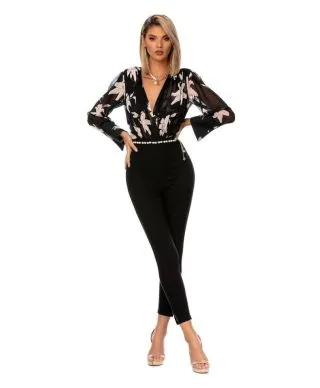 Tuta donna elegante - Nera - Aderente