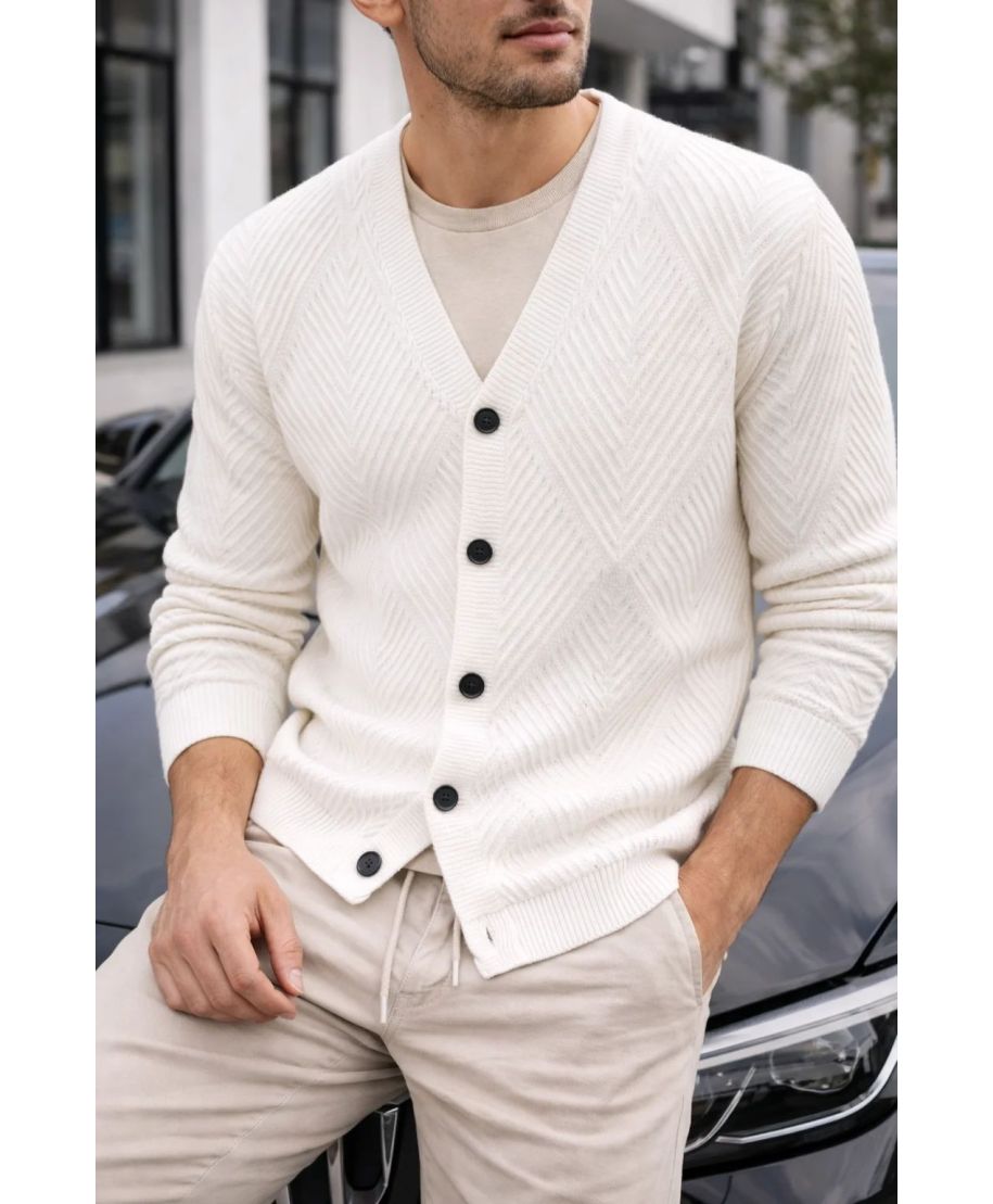 Cardigan uomo bianco con bottoni - Abbigliamento uomo online - Gogolfun.it