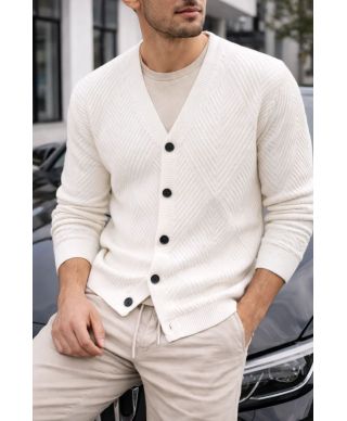 Cardigan uomo bianco con bottoni - Abbigliamento uomo online - Gogolfun.it