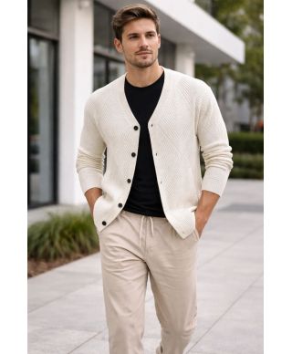 Cardigan uomo bianco con bottoni - Abbigliamento uomo online - Gogolfun.it