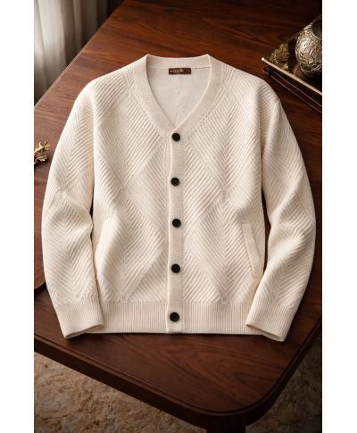 Cardigan uomo bianco con bottoni - Abbigliamento uomo online - Gogolfun.it