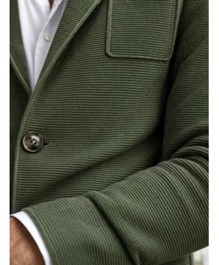 Cardigan uomo con bottoni verde militare