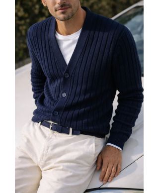 Cardigan uomo blu con bottoni - Abbigliamento uomo online - Gogolfun.it