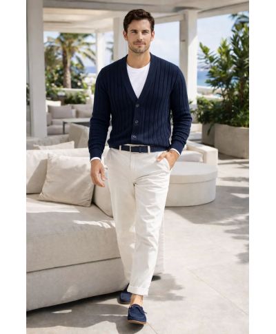 Cardigan uomo blu con bottoni - Abbigliamento uomo online - Gogolfun.it