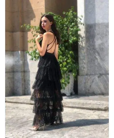 Abito nero da cerimonia - In pizzo