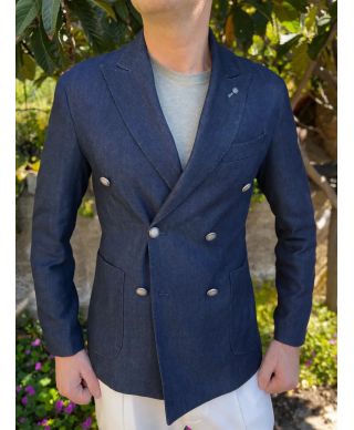 Giacca doppiopetto in denim - Nathaniel
