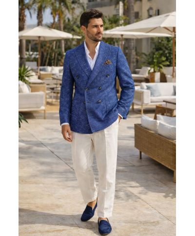 Giacca doppiopetto particolare, tessuto fiammato - Kraul - Giacche uomo particolari, sportive - Gogolfun.it