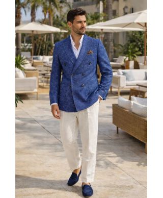 Giacca doppiopetto particolare, tessuto fiammato - Kraul - Giacche uomo particolari, sportive - Gogolfun.it