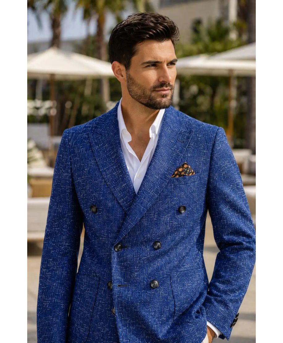 Giacca doppiopetto particolare, tessuto fiammato - Kraul - Giacche uomo particolari, sportive - Gogolfun.it