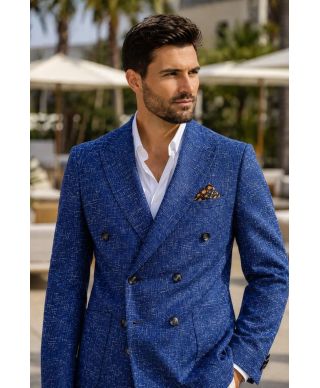 Giacca doppiopetto particolare, tessuto fiammato - Kraul - Giacche uomo particolari, sportive - Gogolfun.it