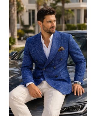 Giacca doppiopetto particolare, tessuto fiammato - Kraul - Giacche uomo particolari, sportive - Gogolfun.it