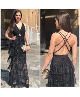 Abito nero da cerimonia - In pizzo