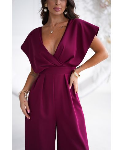 Tuta donna bordeaux con pantaloni a palazzo - Kil