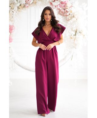 Tuta donna bordeaux con pantaloni a palazzo - Kil