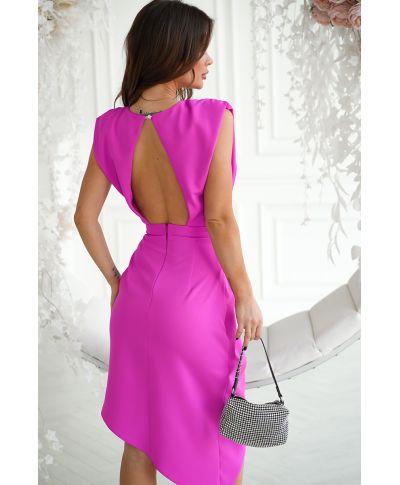 Vestito corto elegante – Colore magenta - Schiena scoperta