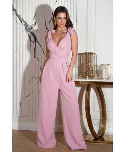 Tuta elegante in tessuto leggero – Pantaloni  palazzo - Rosa antica