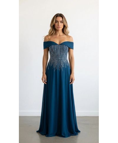 Abito da cerimonia elegante - Solange - Abito con corpetto gioiello - Gogolfun.it