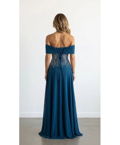 Abito da cerimonia elegante - Solange - Abito con corpetto gioiello - Gogolfun.it