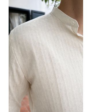 Camicia collo coreano ricamata - Paul Miranda